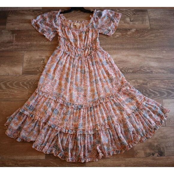 Love the Label x Anthropologie Sz M Waterlily Print Off The Shoulder Dress - Picture 2 of 13